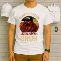 Crawfish Season Bruh Crawfish Seafood Festival Retro Sunset  T-Shirt thumb 6