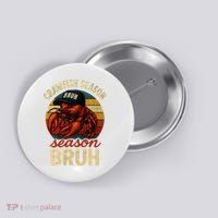 Crawfish Season Bruh Crawfish Seafood Festival Retro Sunset  Button thumb 0