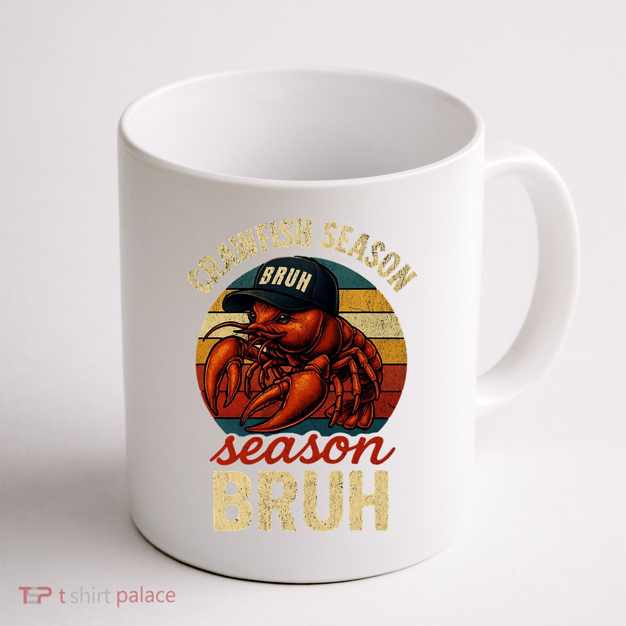 Crawfish Season Bruh Crawfish Seafood Festival Retro Sunset  Coffee Mug