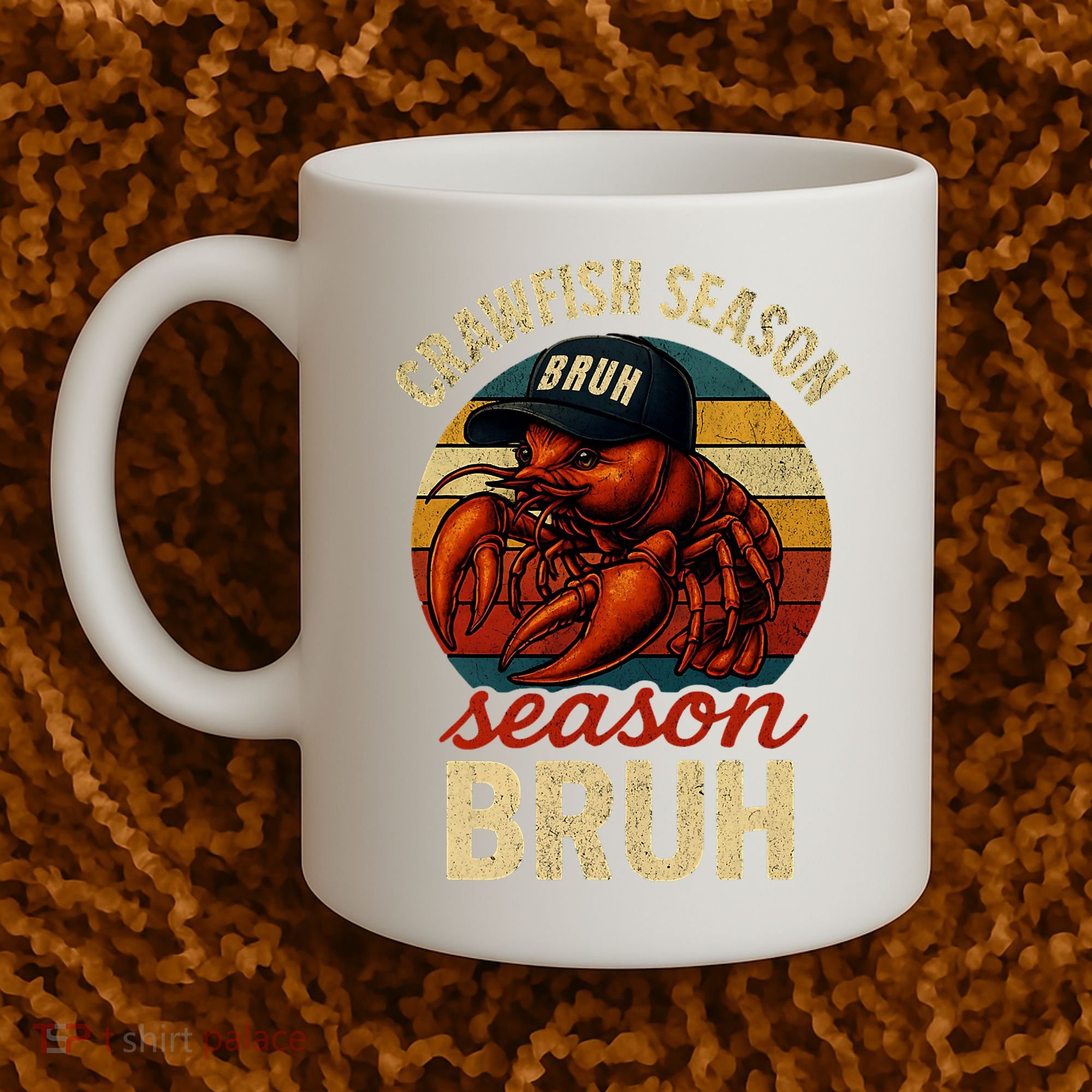 Crawfish Season Bruh Crawfish Seafood Festival Retro Sunset  Coffee Mug
