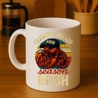 Crawfish Season Bruh Crawfish Seafood Festival Retro Sunset  Coffee Mug thumb 4