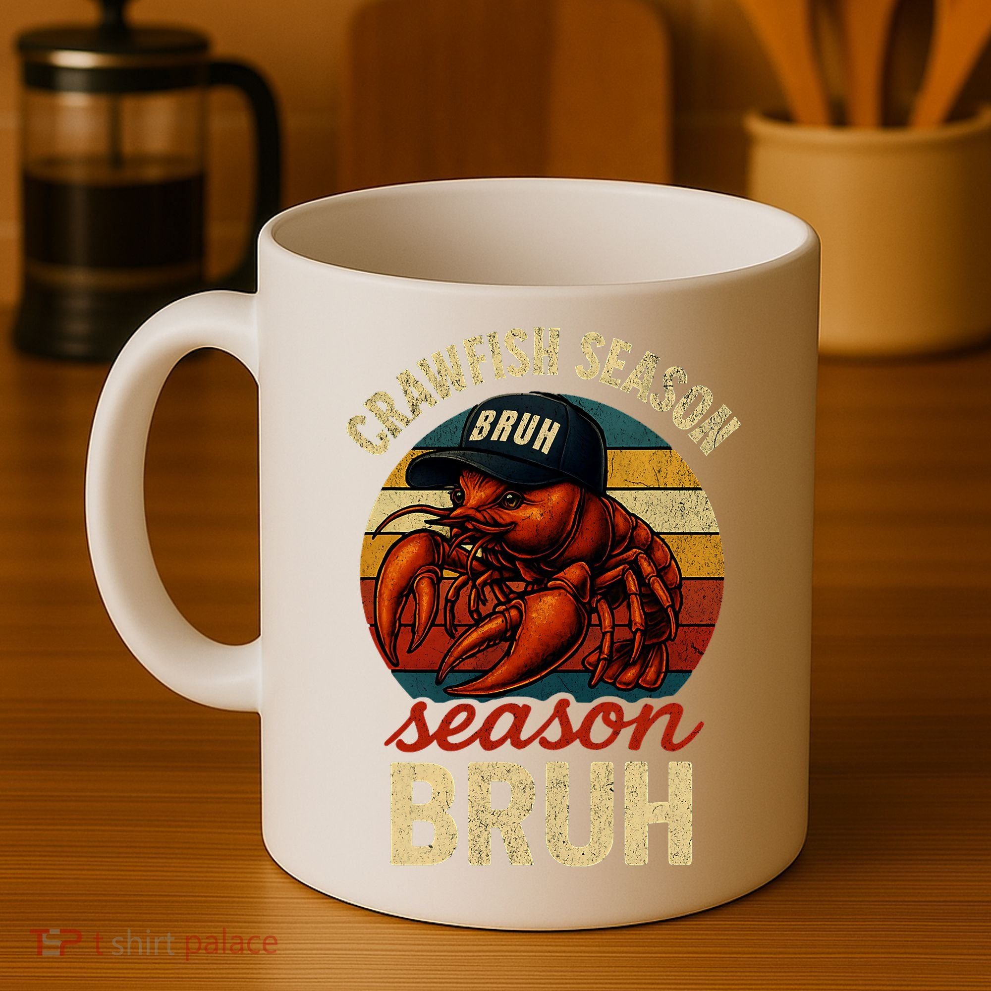 Crawfish Season Bruh Crawfish Seafood Festival Retro Sunset  Coffee Mug