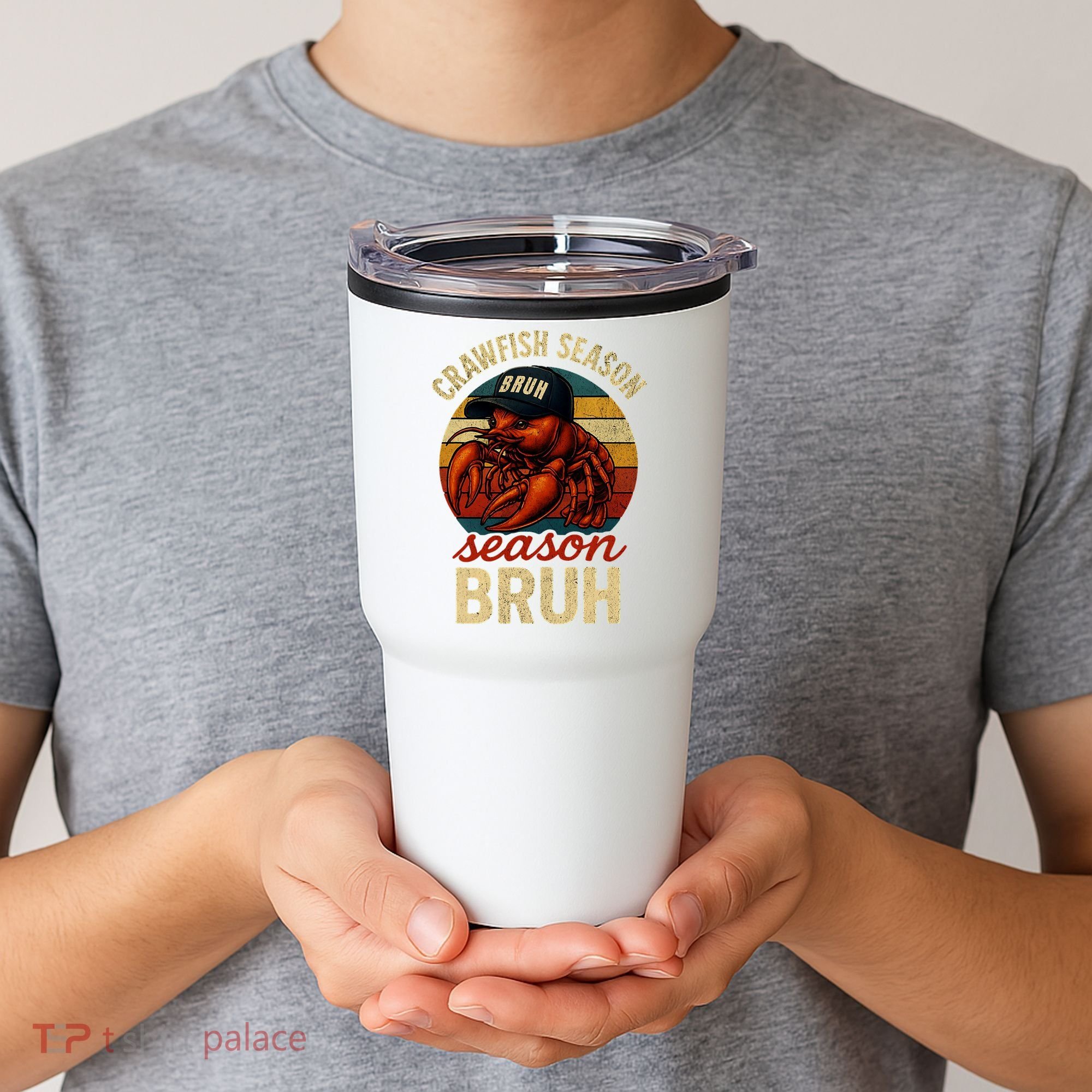 Crawfish Season Bruh Crawfish Seafood Festival Retro Sunset  Tumbler