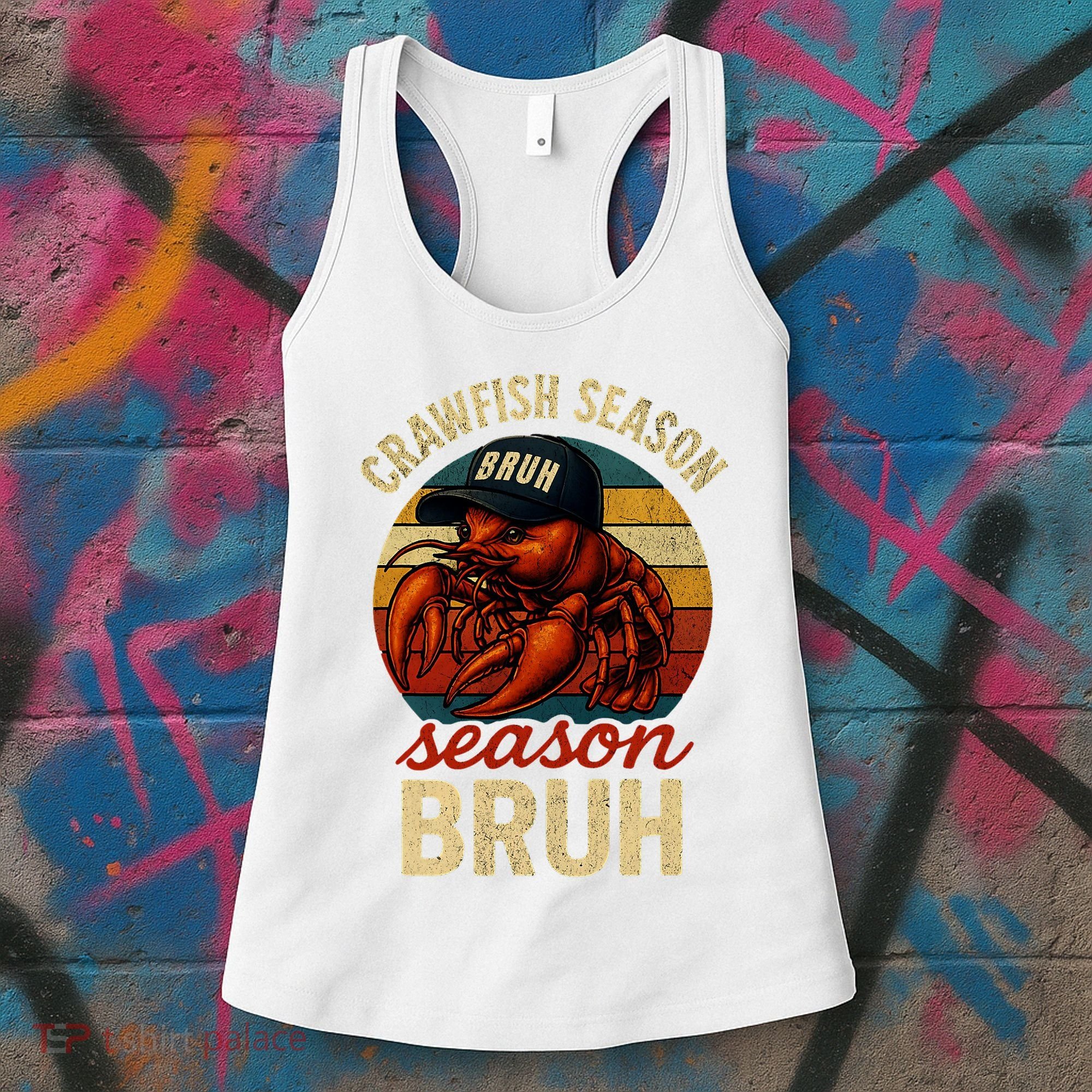 Crawfish Season Bruh Crawfish Seafood Festival Retro Sunset  Women's Tank Top