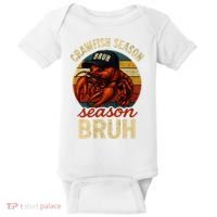 Crawfish Season Bruh Crawfish Seafood Festival Retro Sunset  Baby Bodysuit thumb 0