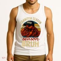 Crawfish Season Bruh Crawfish Seafood Festival Retro Sunset  Tank Top thumb 3
