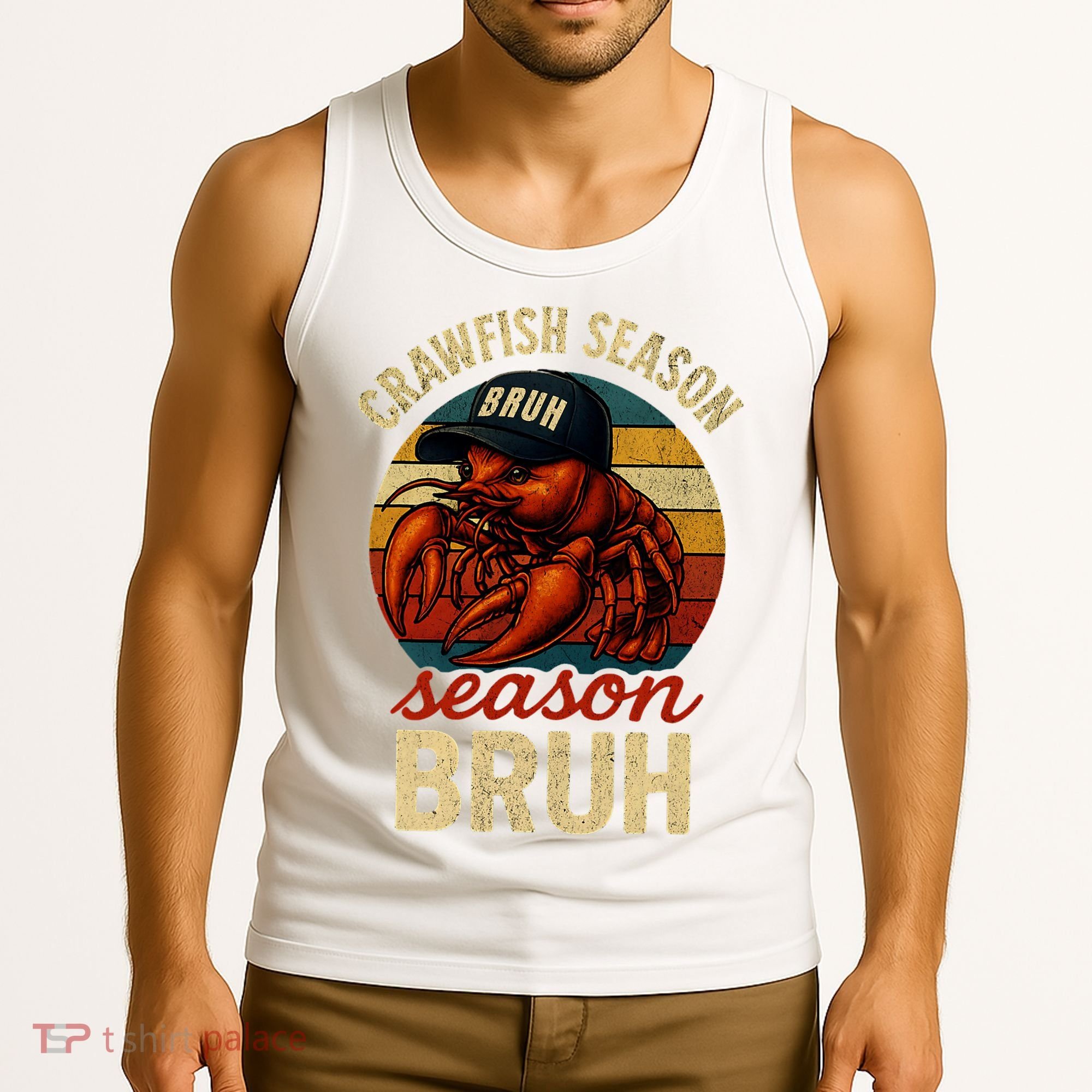 Crawfish Season Bruh Crawfish Seafood Festival Retro Sunset  Tank Top