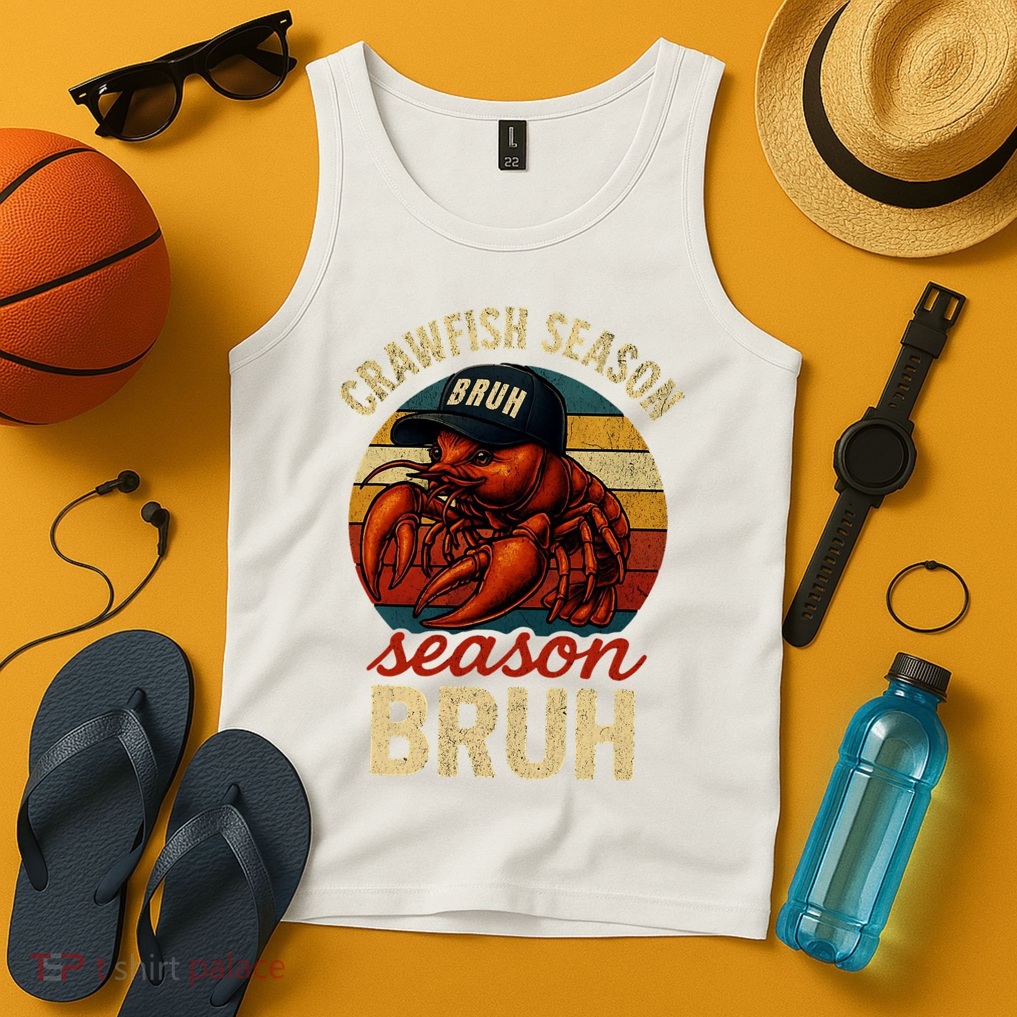 Crawfish Season Bruh Crawfish Seafood Festival Retro Sunset  Tank Top