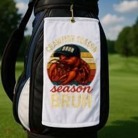 Crawfish Season Bruh Crawfish Seafood Festival Retro Sunset  Golf Towel thumb 2