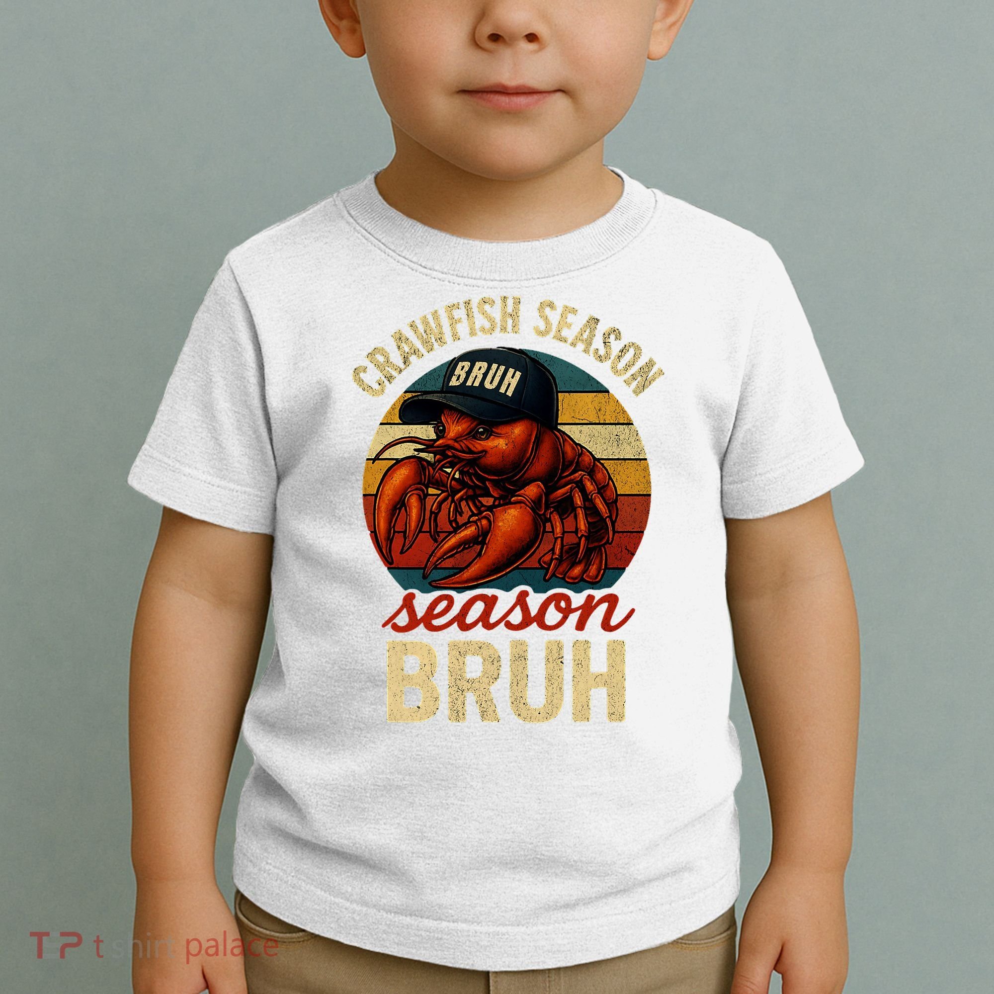 Crawfish Season Bruh Crawfish Seafood Festival Retro Sunset  Toddler T-Shirt