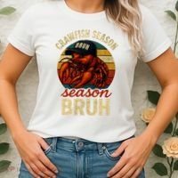 Crawfish Season Bruh Crawfish Seafood Festival Retro Sunset  Women's T-Shirt thumb 2