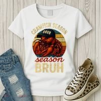 Crawfish Season Bruh Crawfish Seafood Festival Retro Sunset  Women's T-Shirt thumb 3