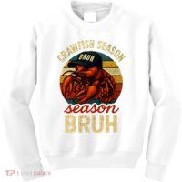 Crawfish Season Bruh Crawfish Seafood Festival Retro Sunset  Kids Sweatshirt thumb 0