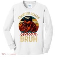Crawfish Season Bruh Crawfish Seafood Festival Retro Sunset  Kids Long Sleeve Shirt thumb 0