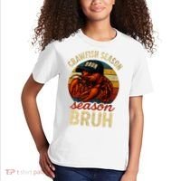 Crawfish Season Bruh Crawfish Seafood Festival Retro Sunset  Kids T-Shirt thumb 2