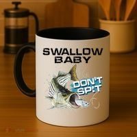 Cute Swallow Baby Dont Spit Striper Bass Fishing Coffee Mug thumb 4