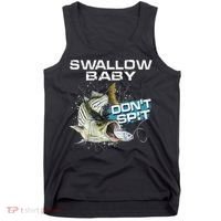 Cute Swallow Baby Dont Spit Striper Bass Fishing Tank Top thumb 0