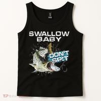 Cute Swallow Baby Dont Spit Striper Bass Fishing Tank Top thumb 2