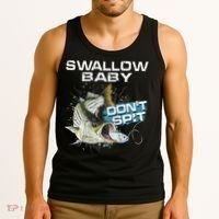 Cute Swallow Baby Dont Spit Striper Bass Fishing Tank Top thumb 3
