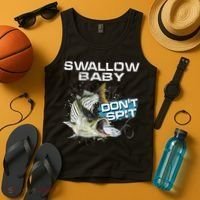 Cute Swallow Baby Dont Spit Striper Bass Fishing Tank Top thumb 4