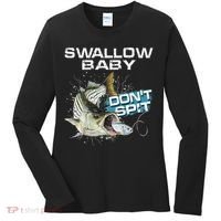 Cute Swallow Baby Dont Spit Striper Bass Fishing Women's Long Sleeve Shirt thumb 0