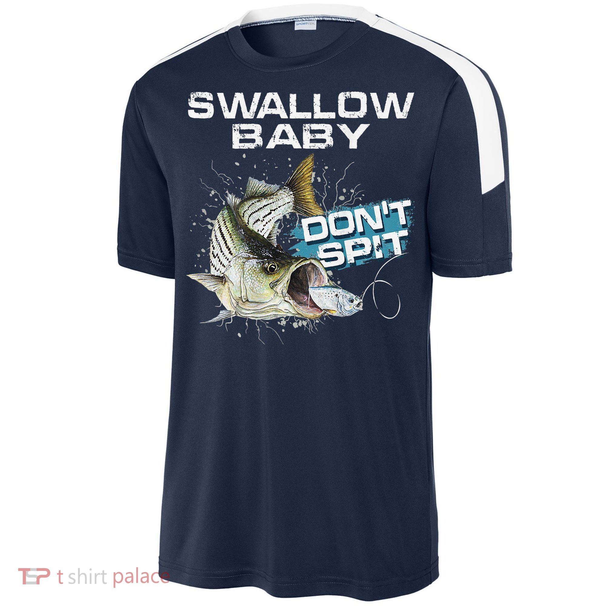 Cute Swallow Baby Dont Spit Striper Bass Fishing Sport-Tek Competitor United Soccer Jersey