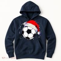Christmas Soccer Ball Santa Hat Xmas Boys Sport Hoodie thumb 0