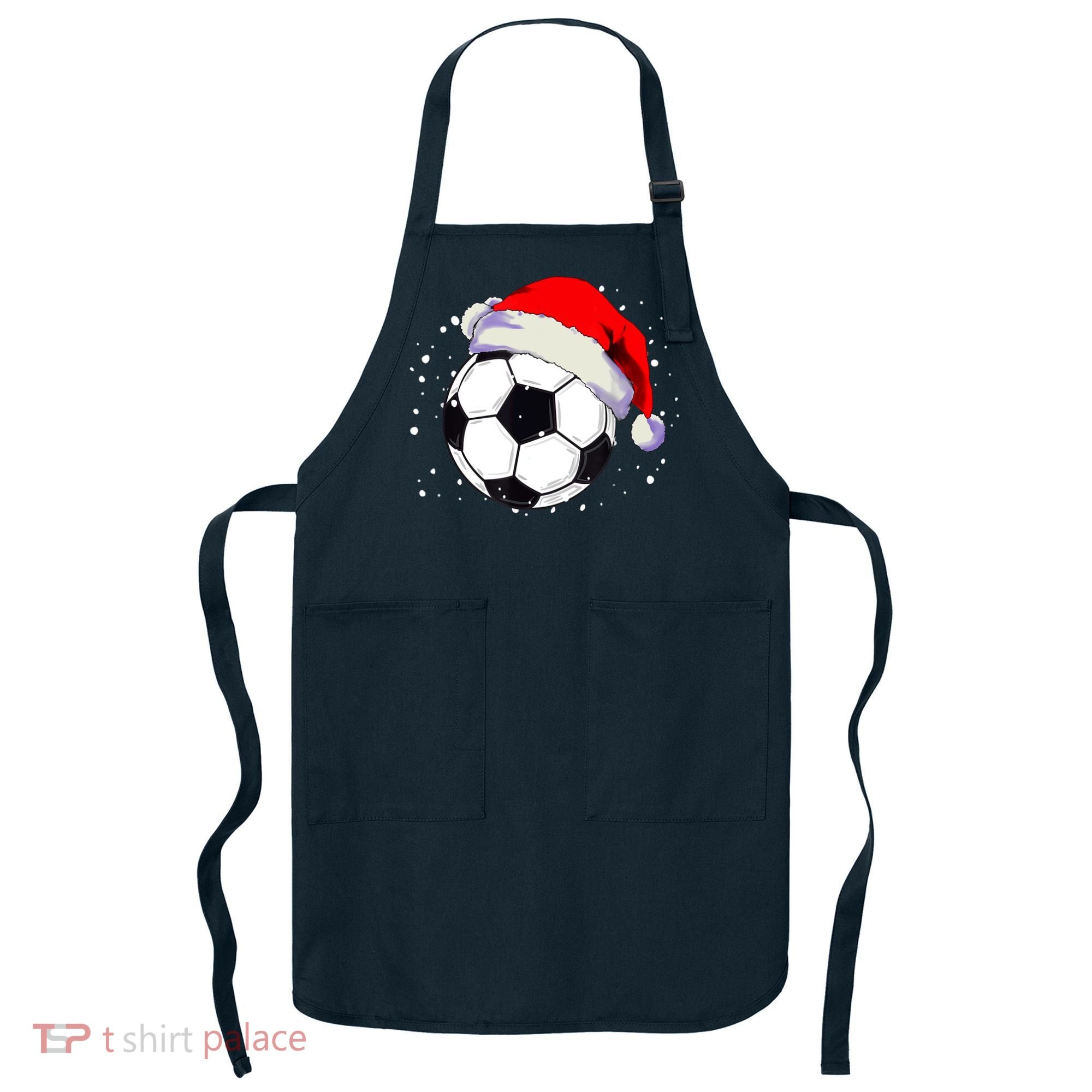 Christmas Soccer Ball Santa Hat Xmas Boys Sport Apron