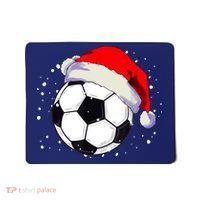 Christmas Soccer Ball Santa Hat Xmas Boys Sport Mousepad thumb 0