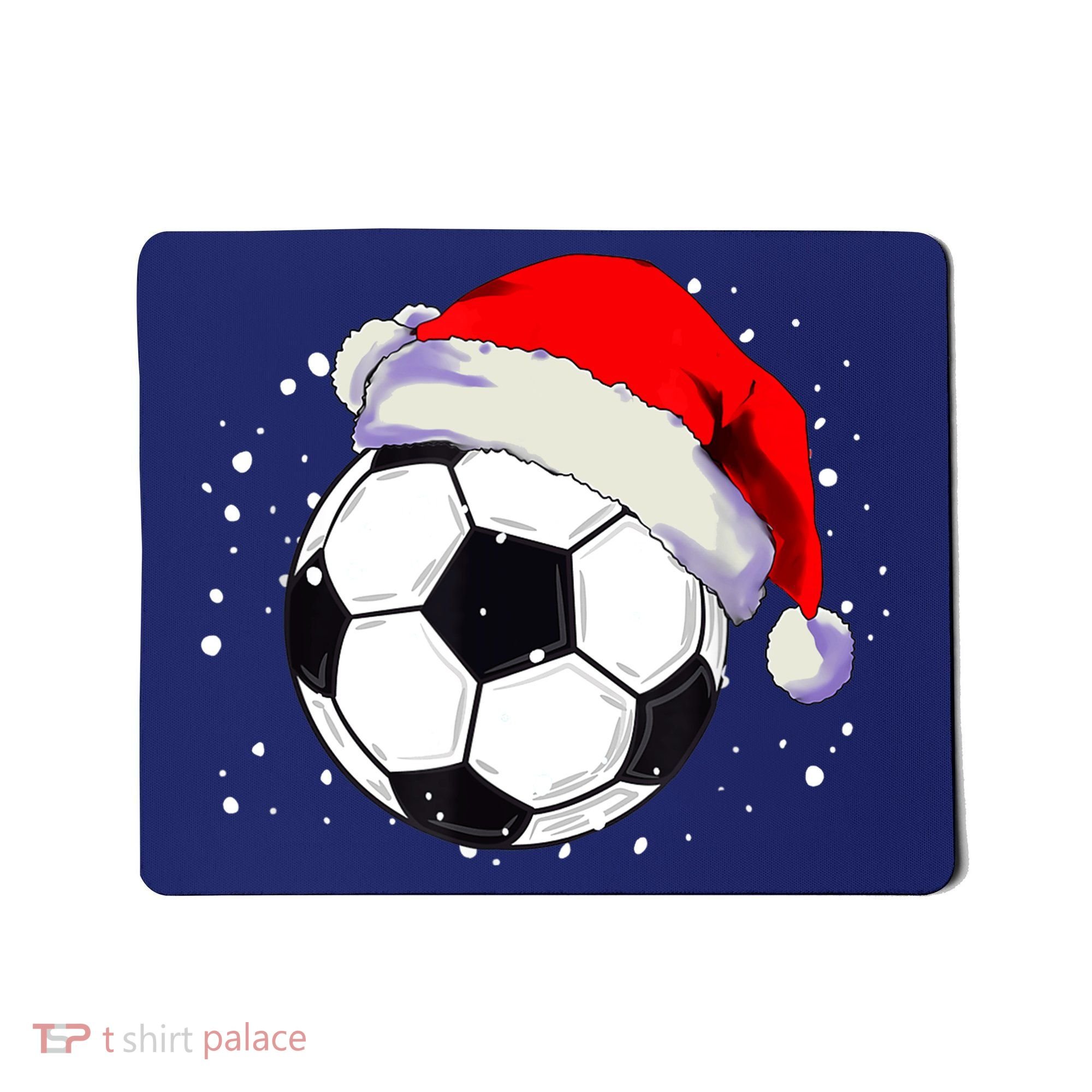 Christmas Soccer Ball Santa Hat Xmas Boys Sport Mousepad