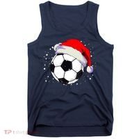 Christmas Soccer Ball Santa Hat Xmas Boys Sport Tank Top thumb 0