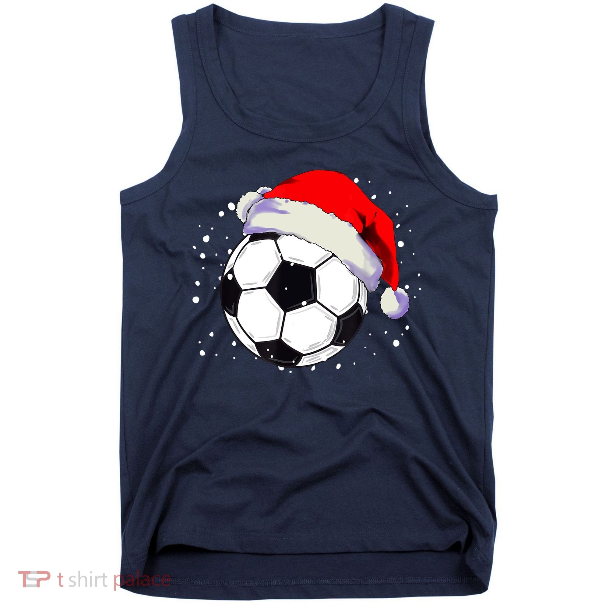 Christmas Soccer Ball Santa Hat Xmas Boys Sport Tank Top