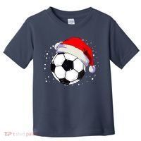 Christmas Soccer Ball Santa Hat Xmas Boys Sport Toddler T-Shirt thumb 0