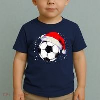 Christmas Soccer Ball Santa Hat Xmas Boys Sport Toddler T-Shirt thumb 2