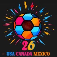 Colorful Soccer Ball USA Canada Mexico 2026 T-Shirt thumb 7