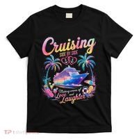 Cruising Side By Side Husband Wife Love Cruise Couple Cruise T-Shirt thumb 0