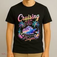 Cruising Side By Side Husband Wife Love Cruise Couple Cruise T-Shirt thumb 3