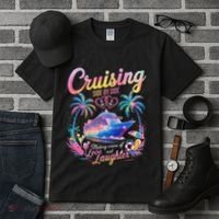 Cruising Side By Side Husband Wife Love Cruise Couple Cruise Tall T-Shirt thumb 3