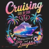 Cruising Side By Side Husband Wife Love Cruise Couple Cruise Beanie thumb 2
