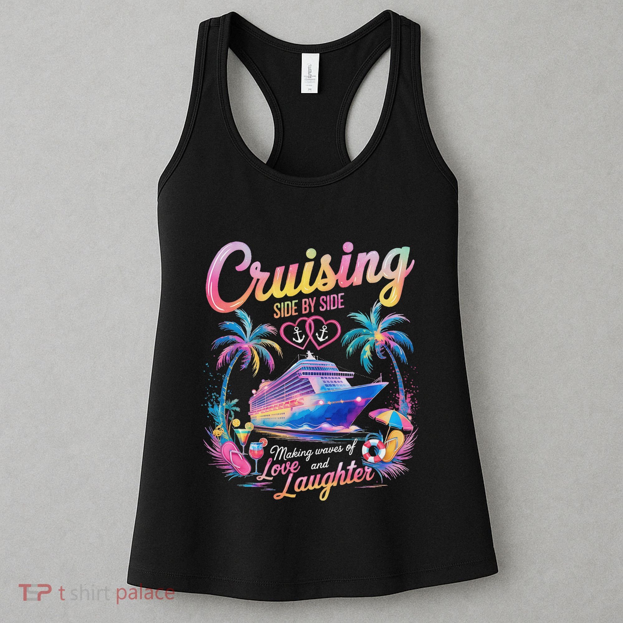 Cruising Side By Side Husband Wife Love Cruise Couple Cruise Women's Tank Top