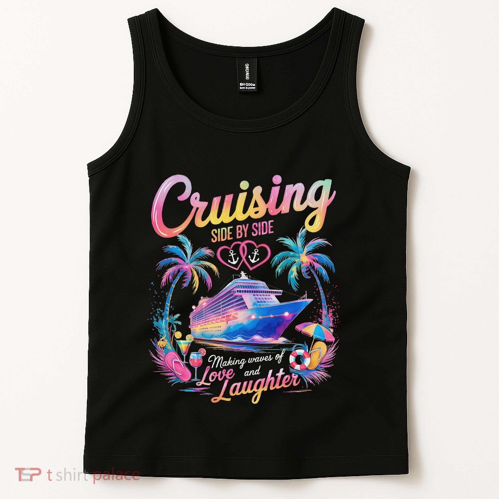 Cruising Side By Side Husband Wife Love Cruise Couple Cruise Tank Top