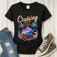 Cruising Side By Side Husband Wife Love Cruise Couple Cruise Women's T-Shirt thumb 3