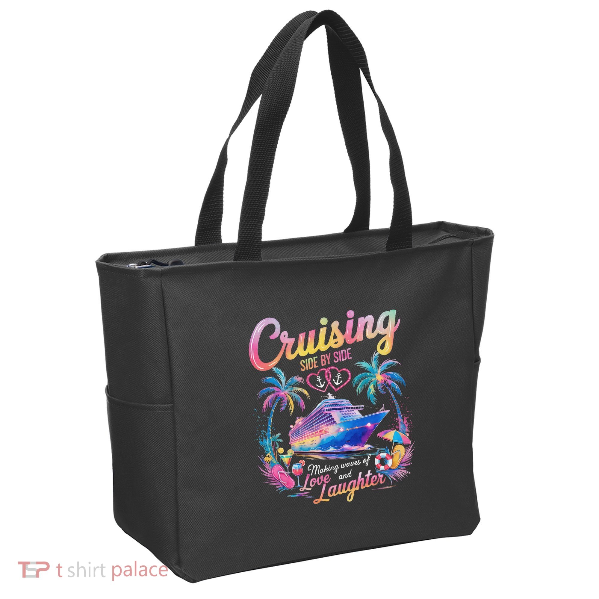 Cruising Side By Side Husband Wife Love Cruise Couple Cruise Tote Bag