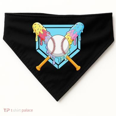 Cool Sport Baseball Home Plate Drip With Sprinkles Drip USA-Made Doggie Bandana