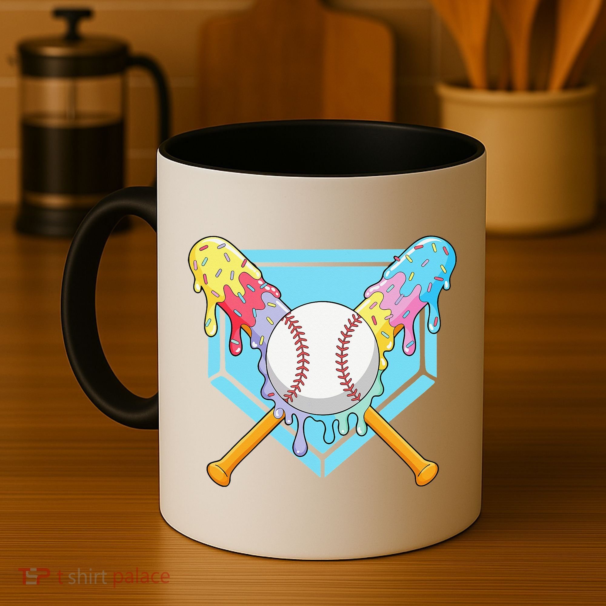 Cool Sport Baseball Home Plate Drip With Sprinkles Drip Coffee Mug
