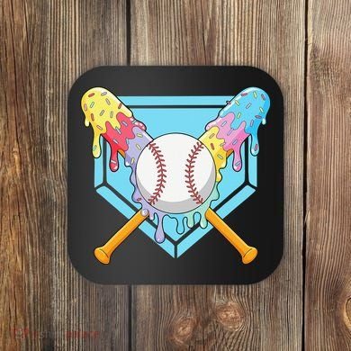 Cool Sport Baseball Home Plate Drip With Sprinkles Drip Coaster