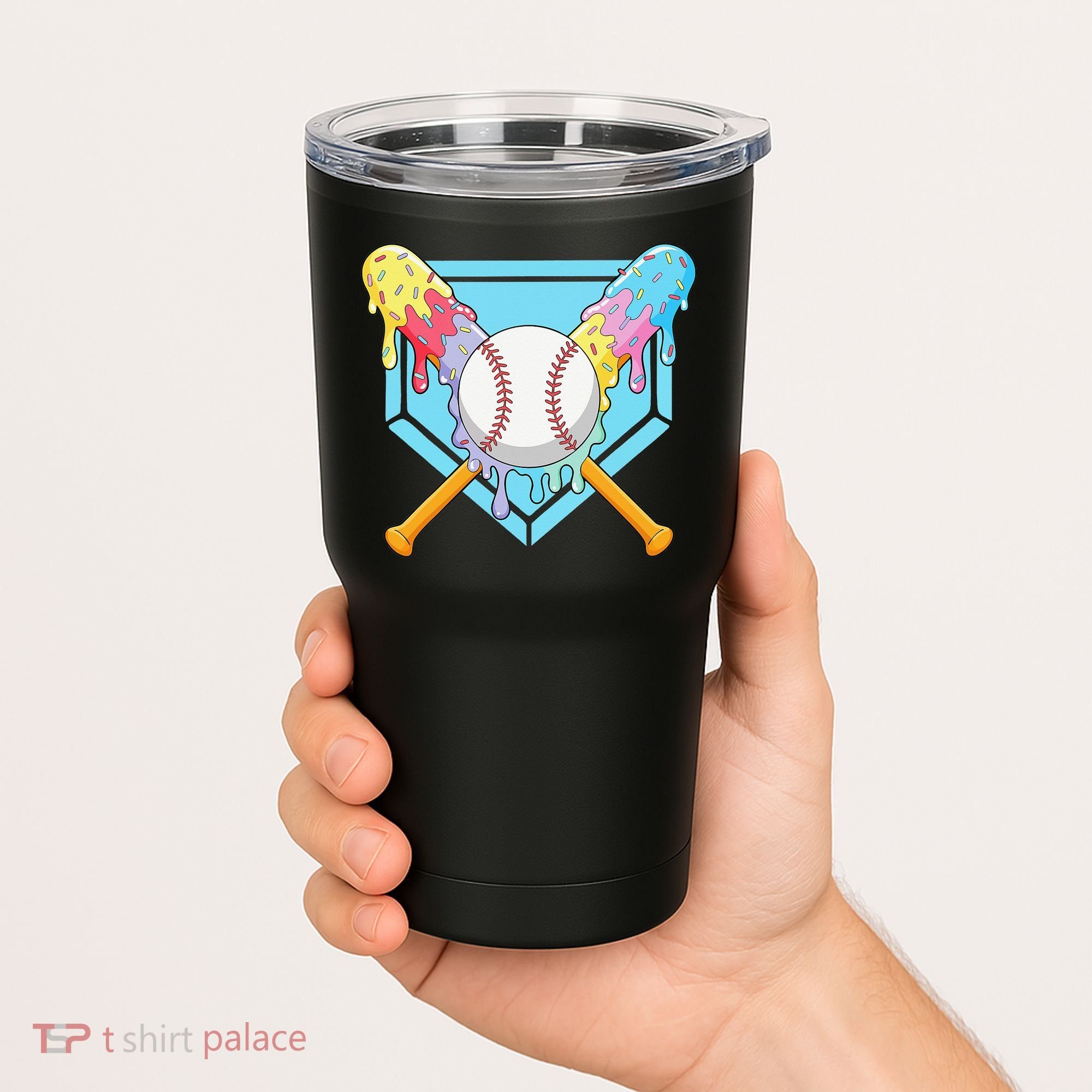 Cool Sport Baseball Home Plate Drip With Sprinkles Drip Tumbler
