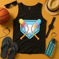 Cool Sport Baseball Home Plate Drip With Sprinkles Drip Tank Top thumb 4