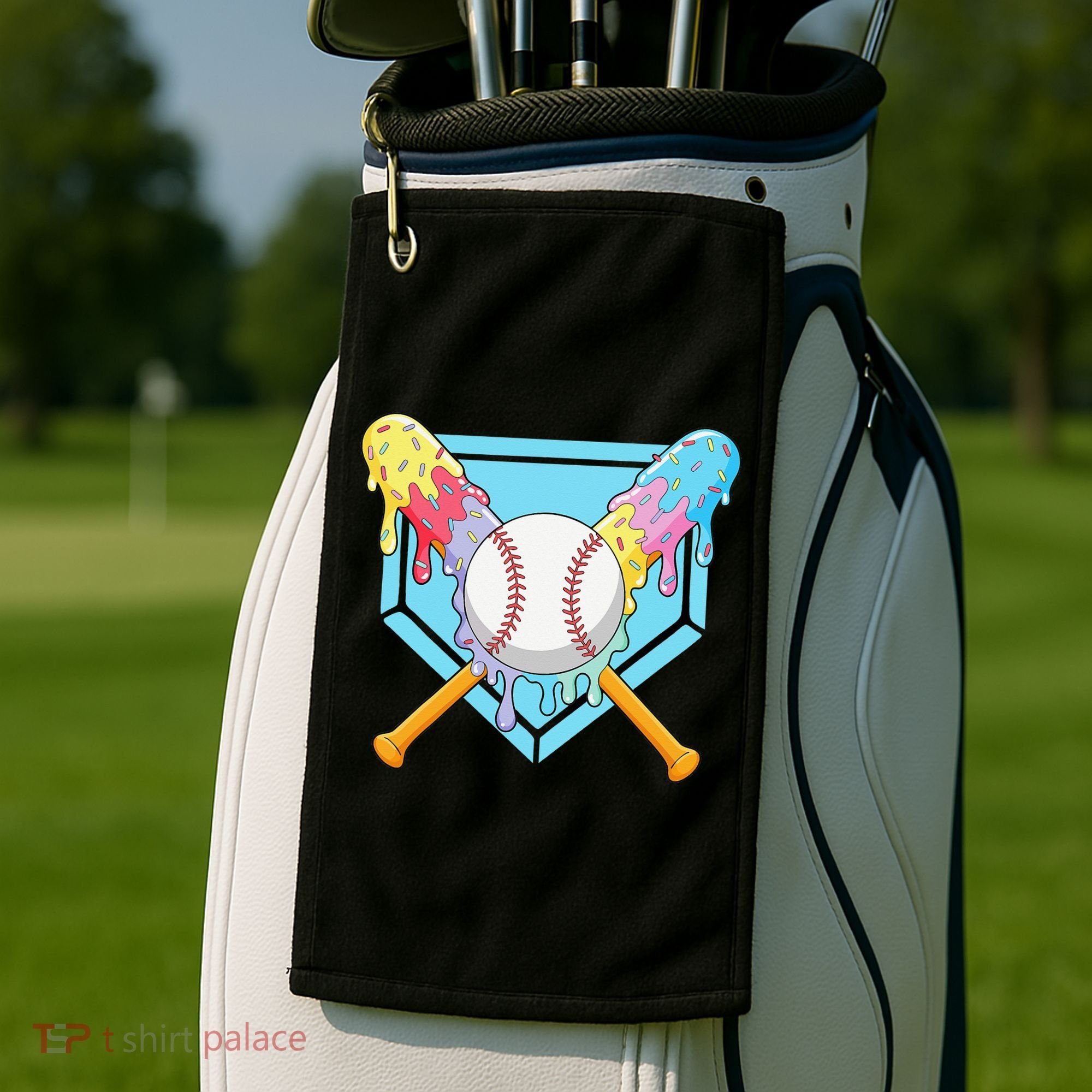 Cool Sport Baseball Home Plate Drip With Sprinkles Drip Golf Towel