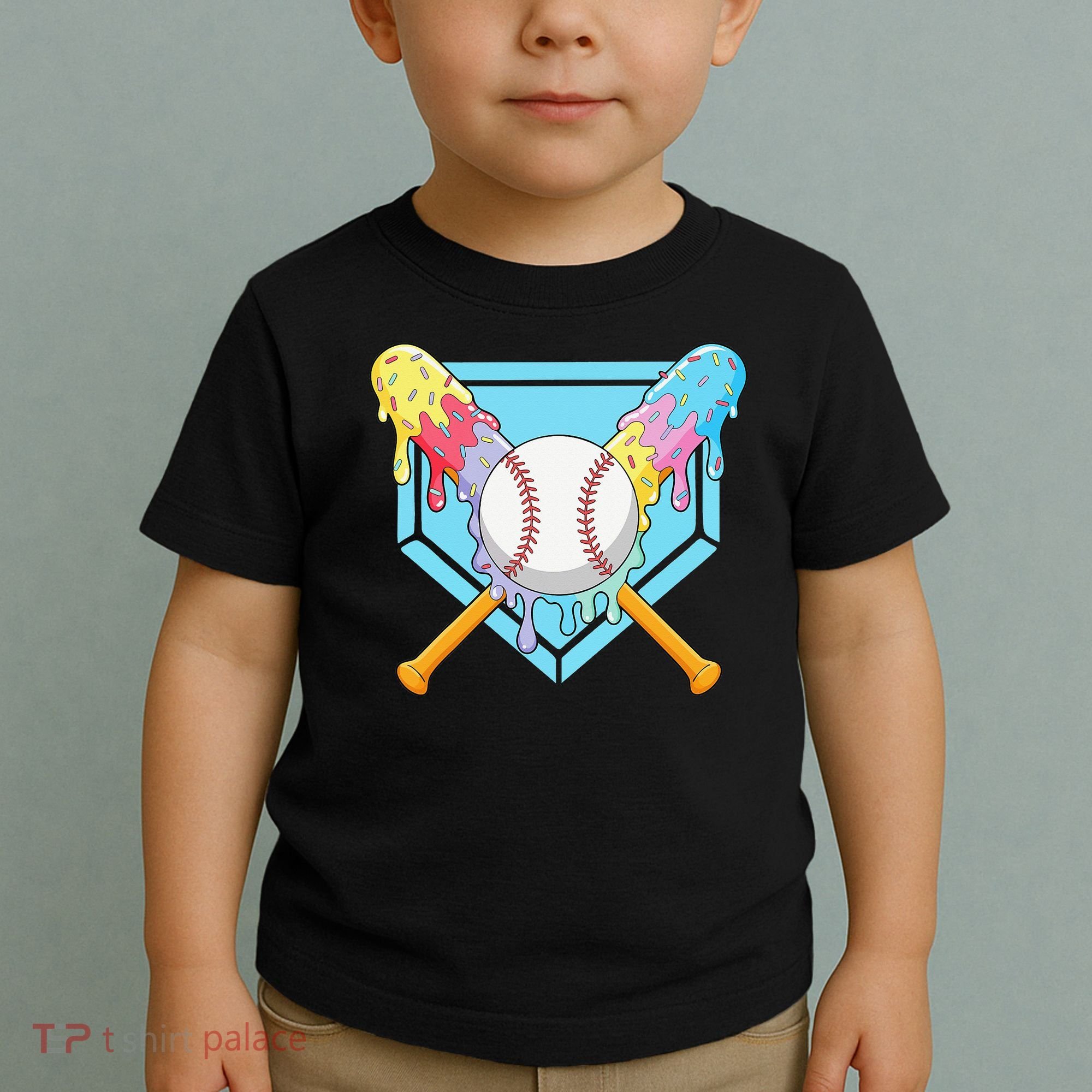 Cool Sport Baseball Home Plate Drip With Sprinkles Drip Toddler T-Shirt
